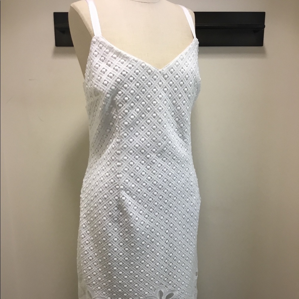 WHBM white lace slip dress